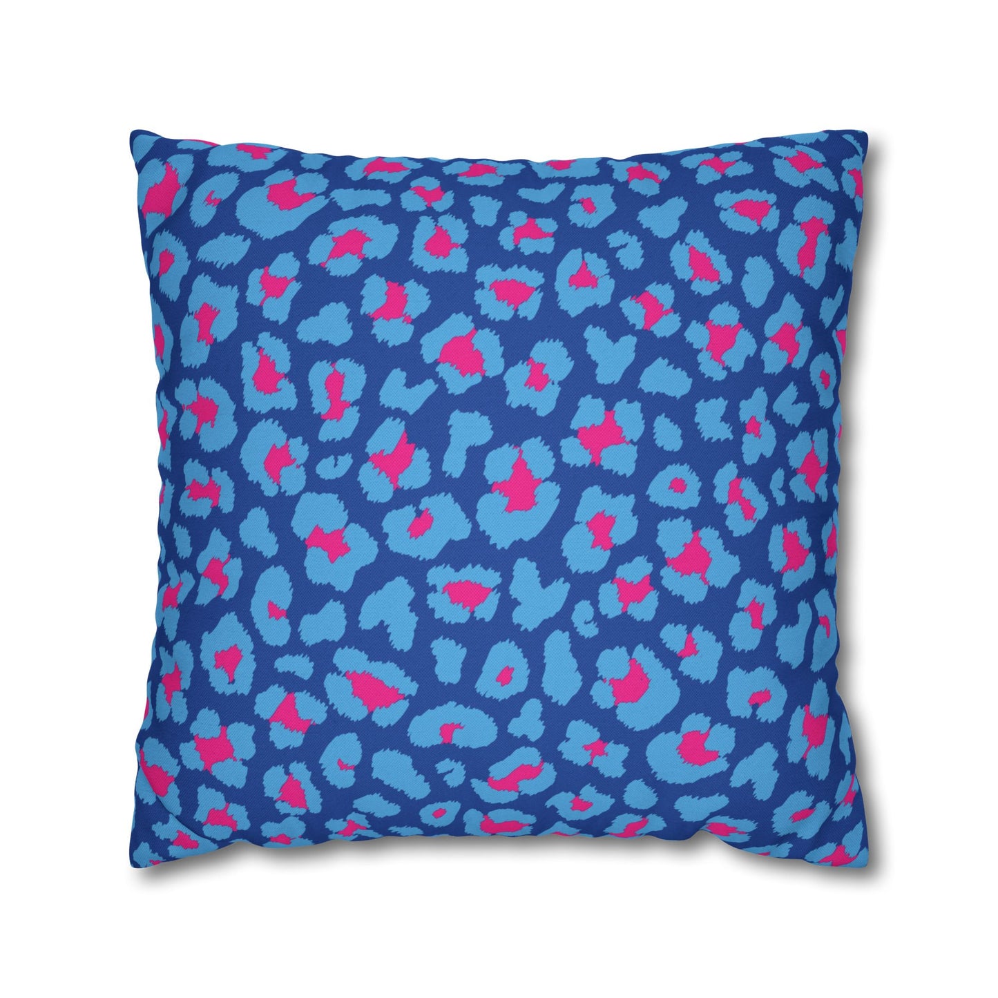 Blue's and Pink Leopard Print Pillow Cover