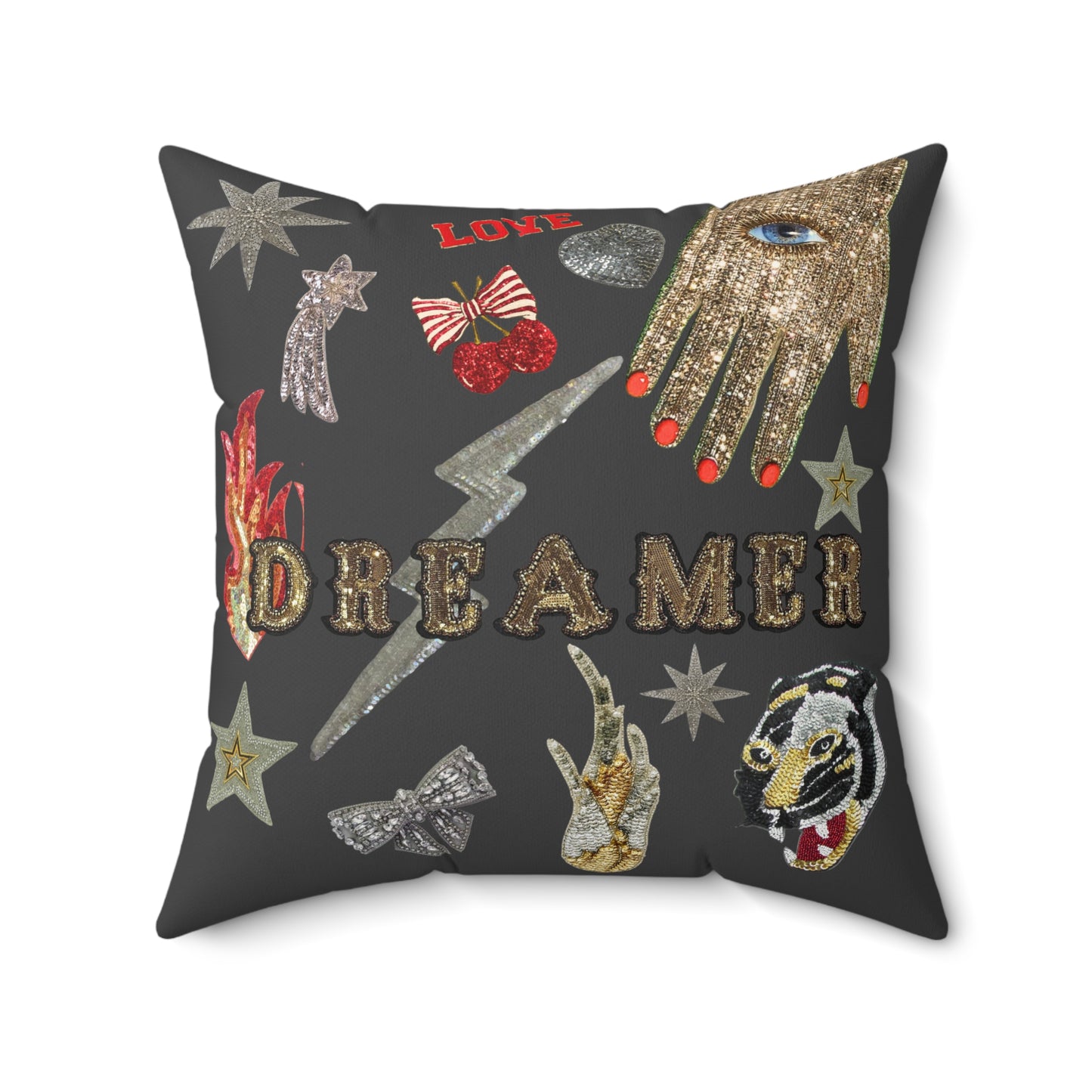 DREAMER Grey 3D Pillow