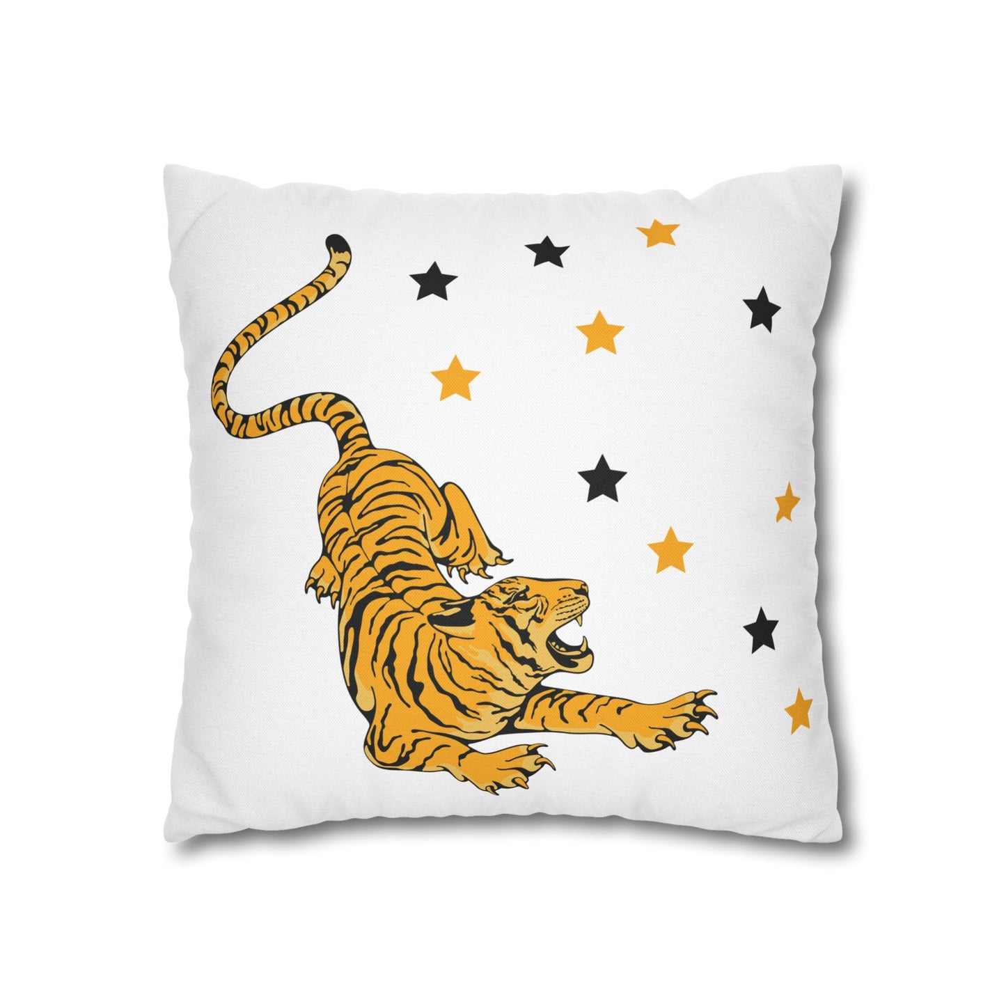 White Tiger Star Night Pillow Cover