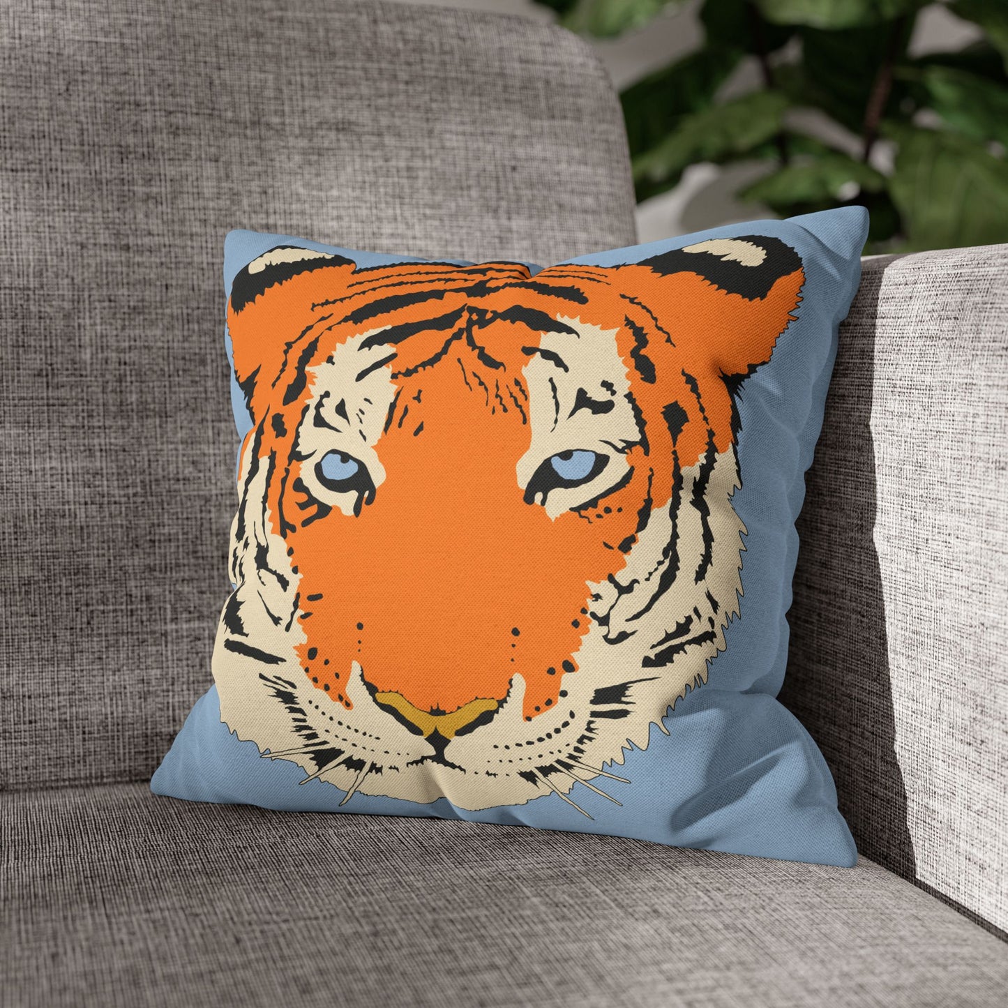 Tiger Blue Pillow Cover