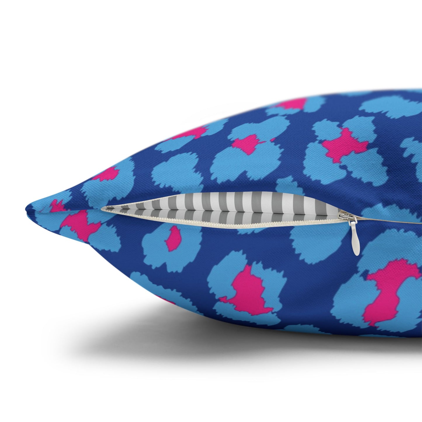Blue's and Pink Leopard Print Pillow Cover
