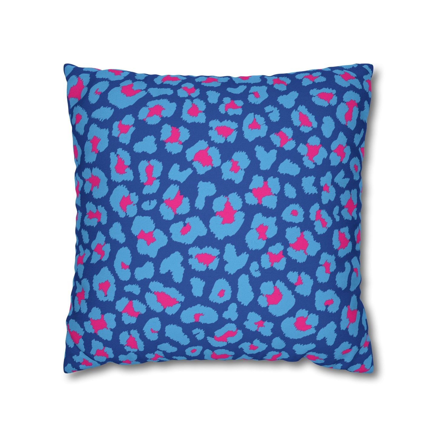 Blue's and Pink Leopard Print Pillow Cover