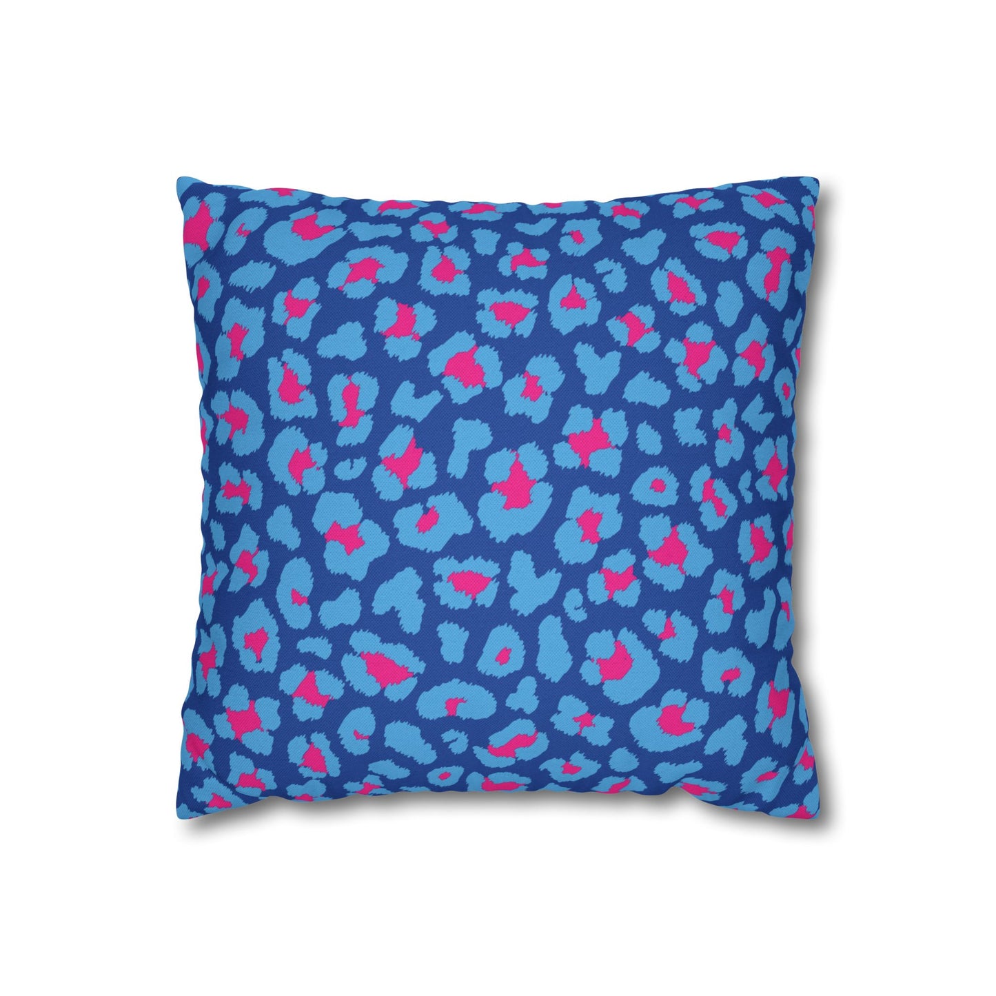 Blue's and Pink Leopard Print Pillow Cover