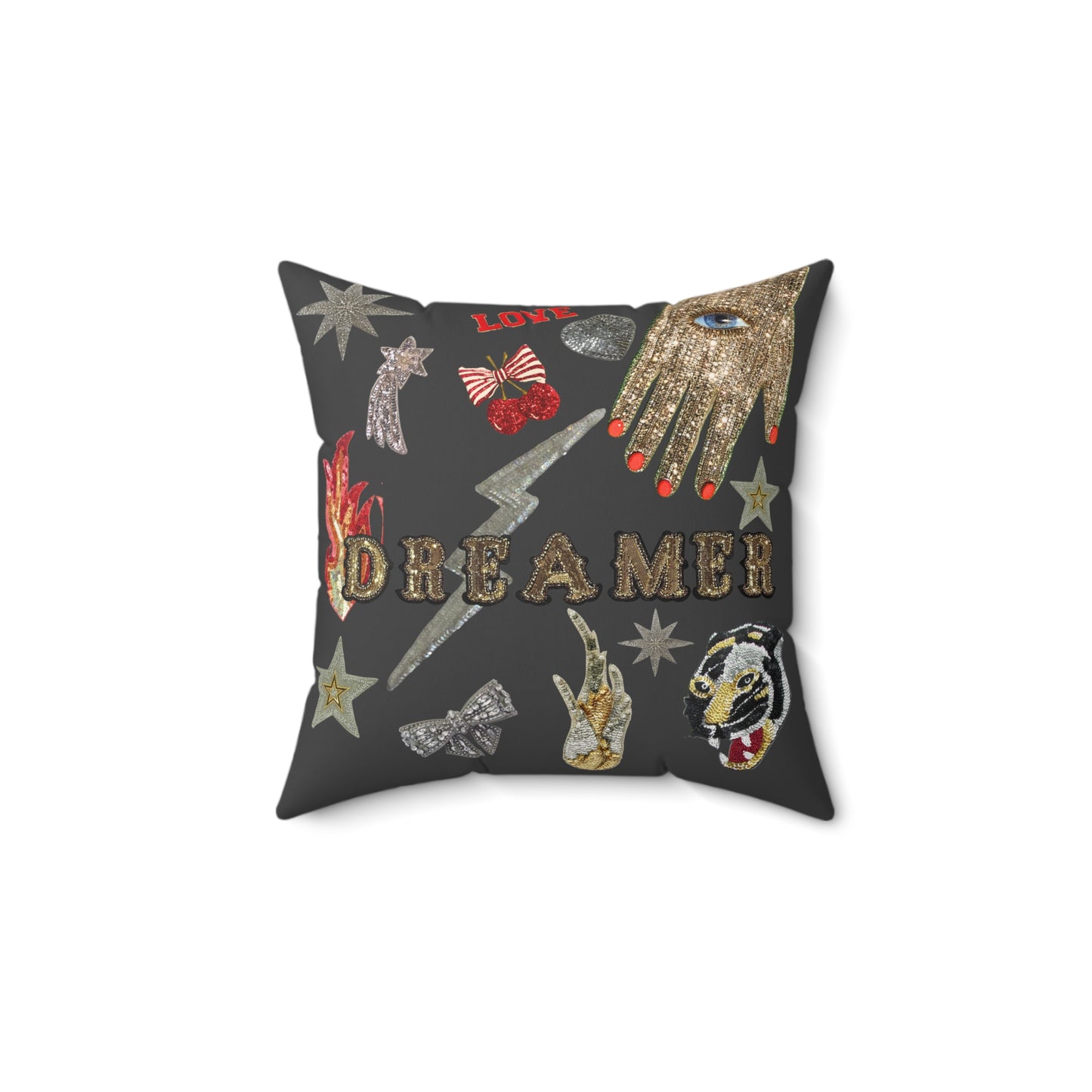 DREAMER Grey 3D Pillow