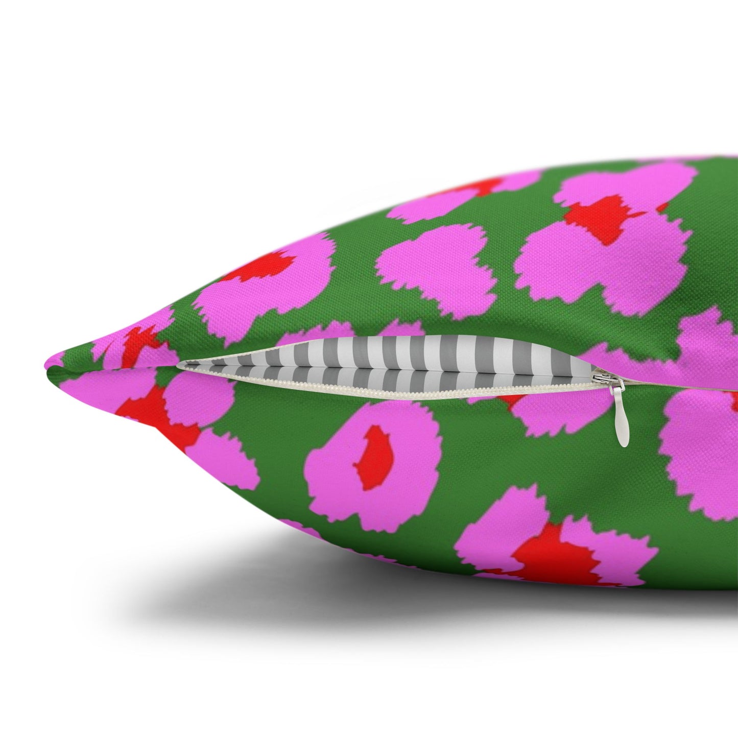 Green and Pink Leopard Print Pillow Cover