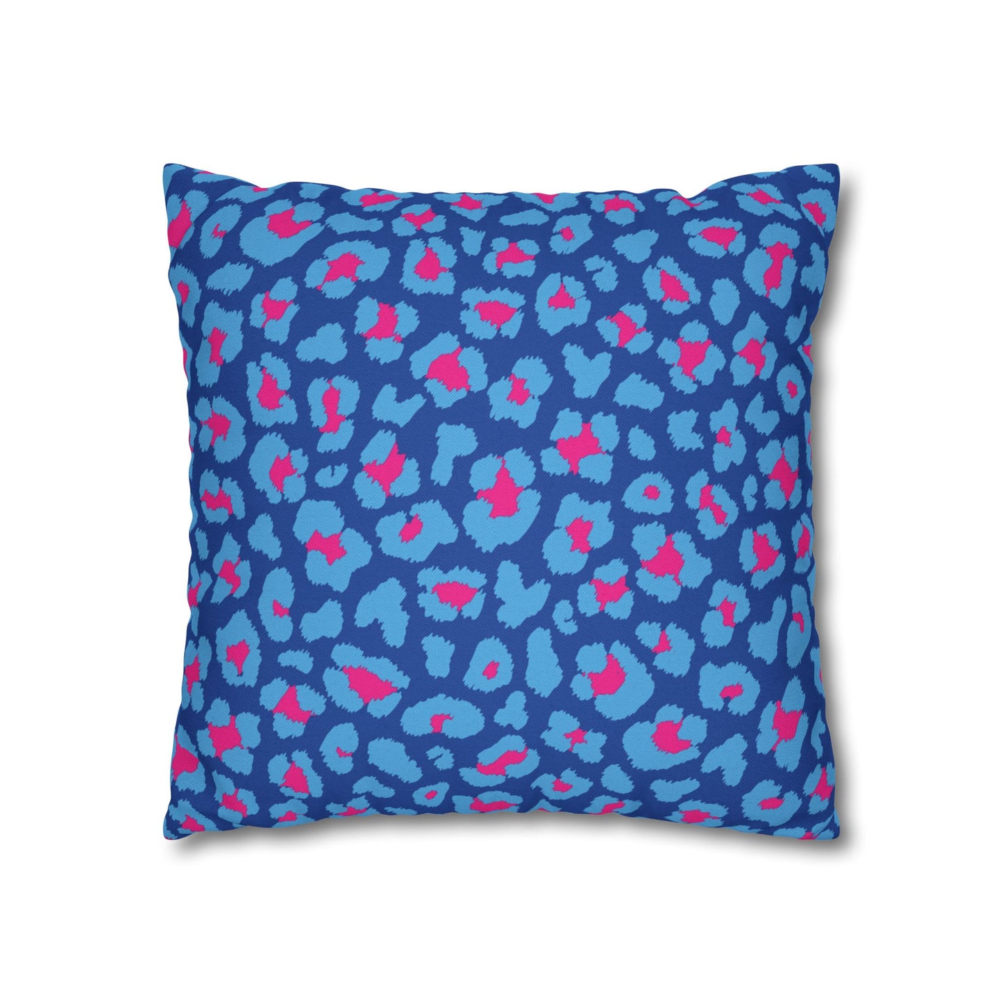 Blue's and Pink Leopard Print Pillow Cover