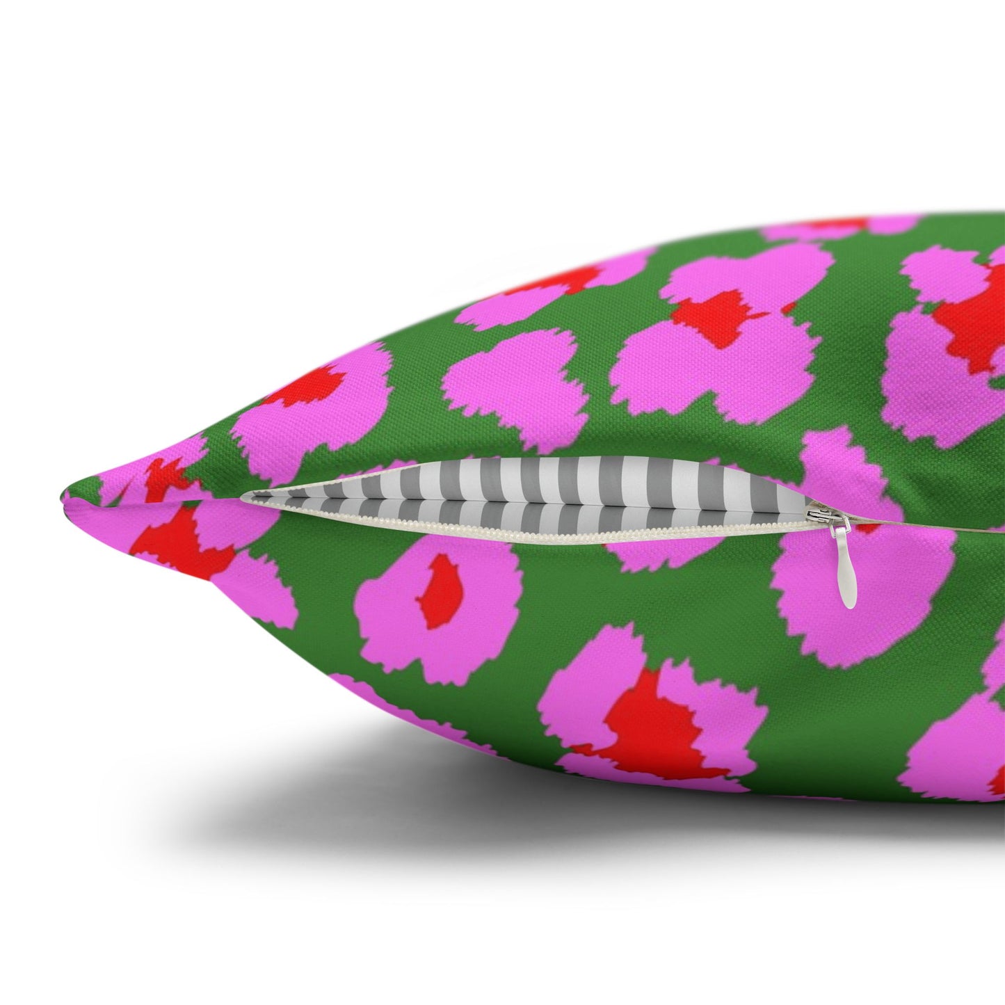 Green and Pink Leopard Print Pillow Cover