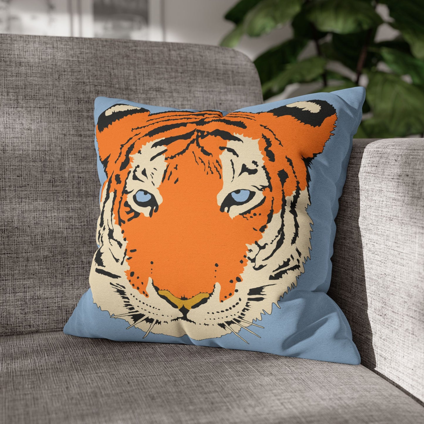Tiger Blue Pillow Cover