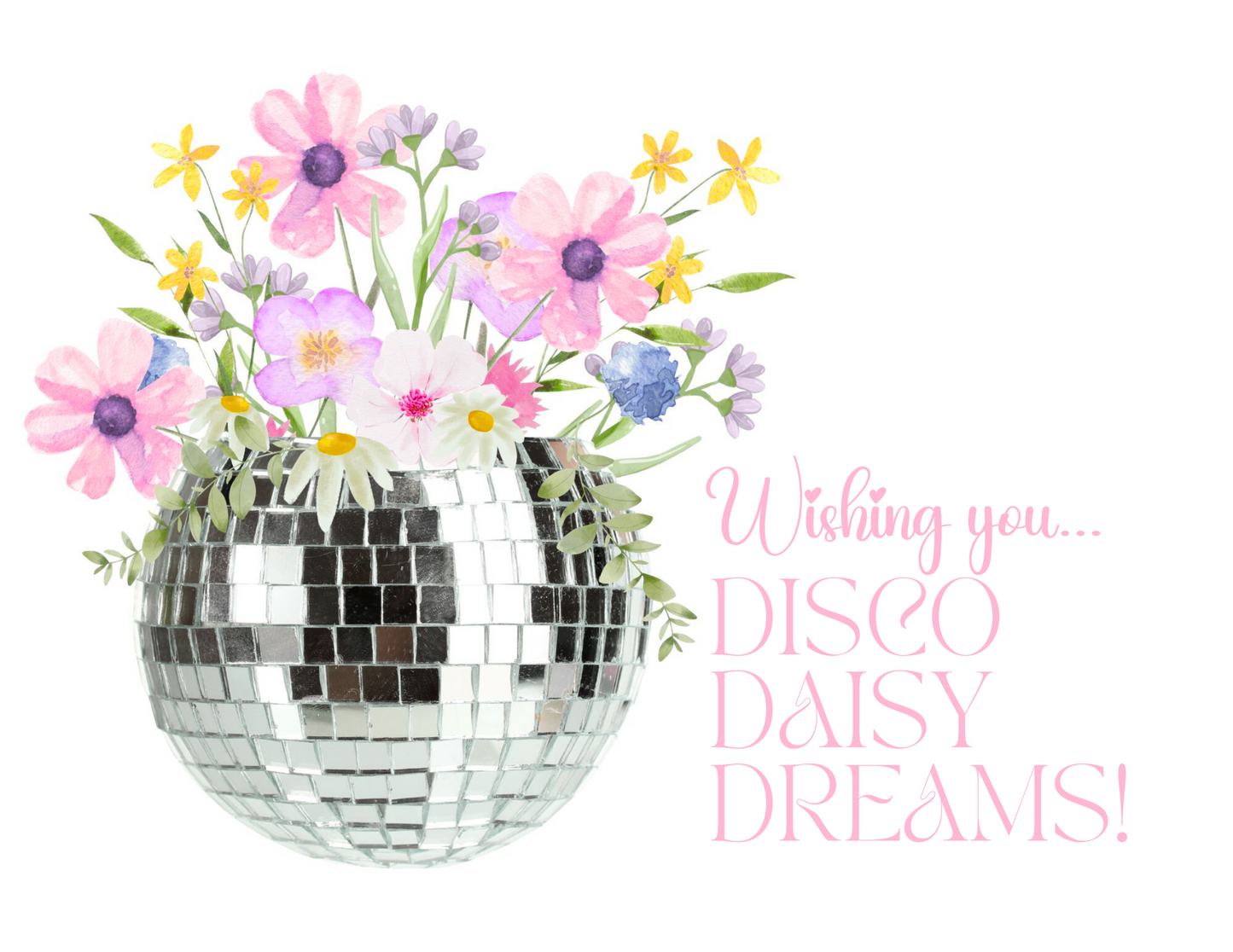 The "Josie Mae" WILDflower Disco Arrangement in Pink Vase, Small