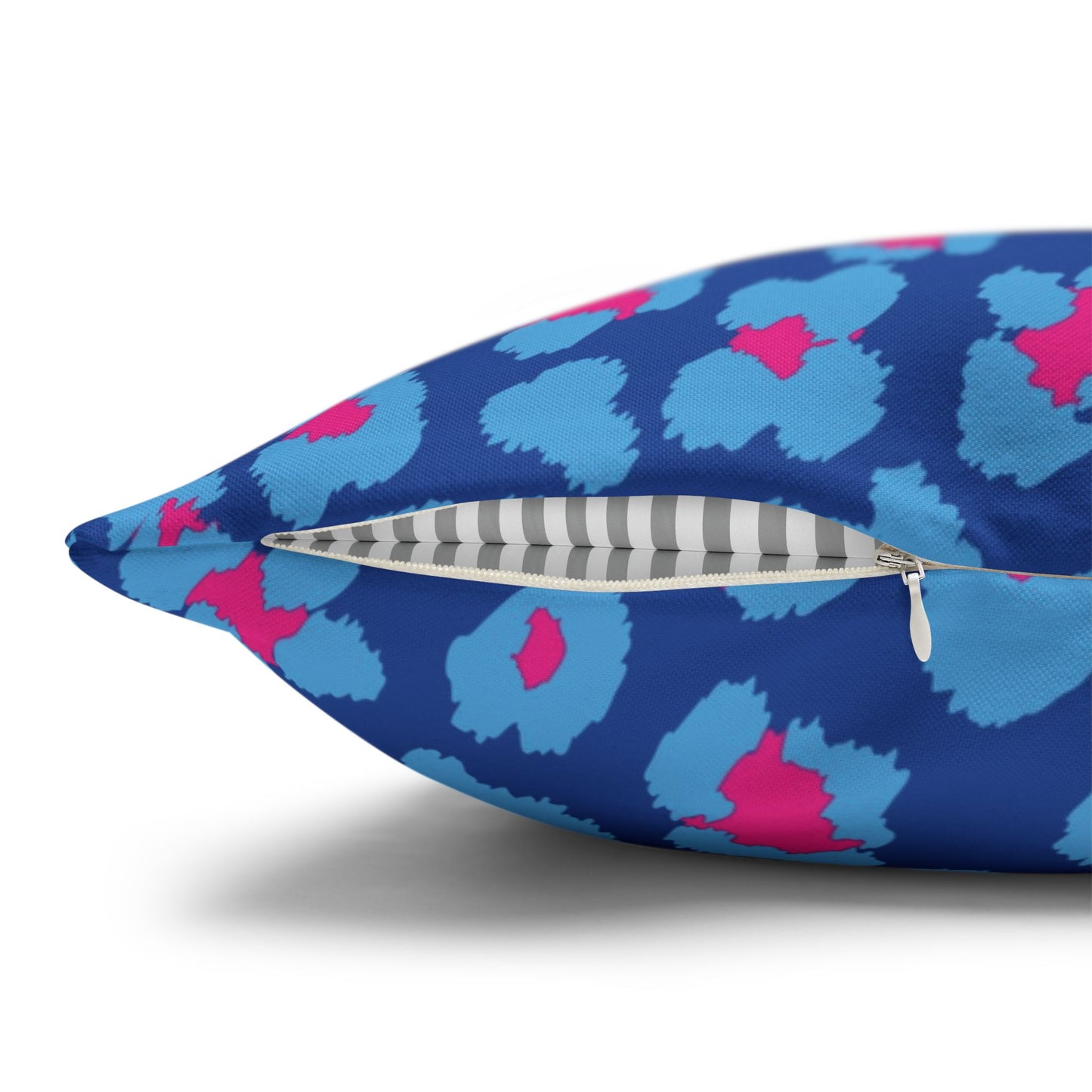 Blue's and Pink Leopard Print Pillow Cover