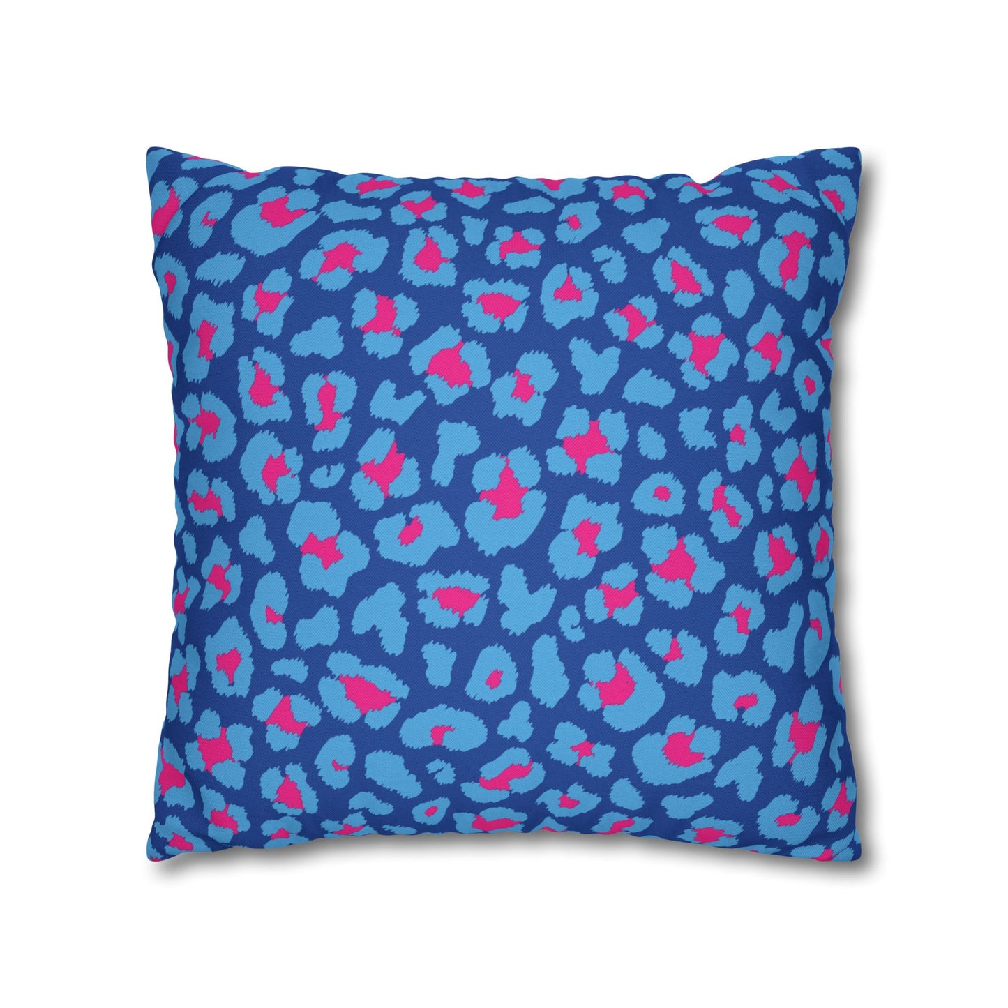 Blue's and Pink Leopard Print Pillow Cover