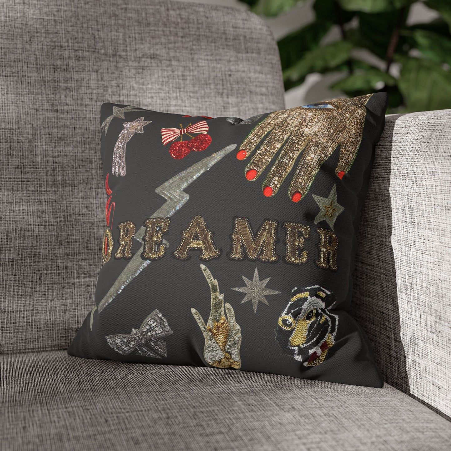 DREAMER Grey 3D Pillow