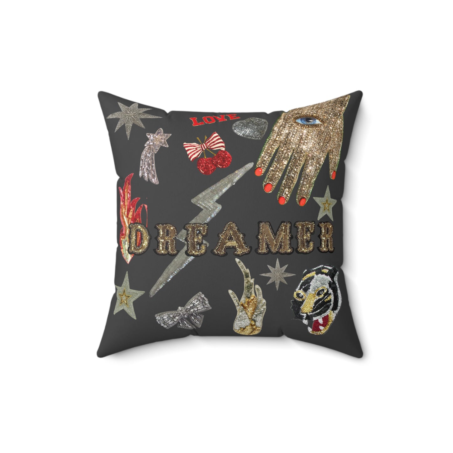 DREAMER Grey 3D Pillow