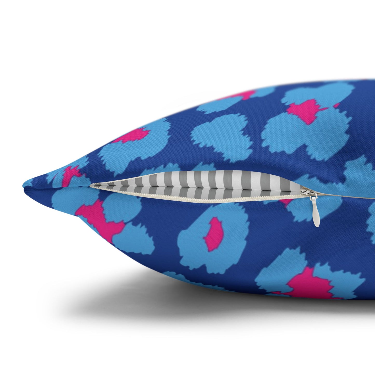 Blue's and Pink Leopard Print Pillow Cover