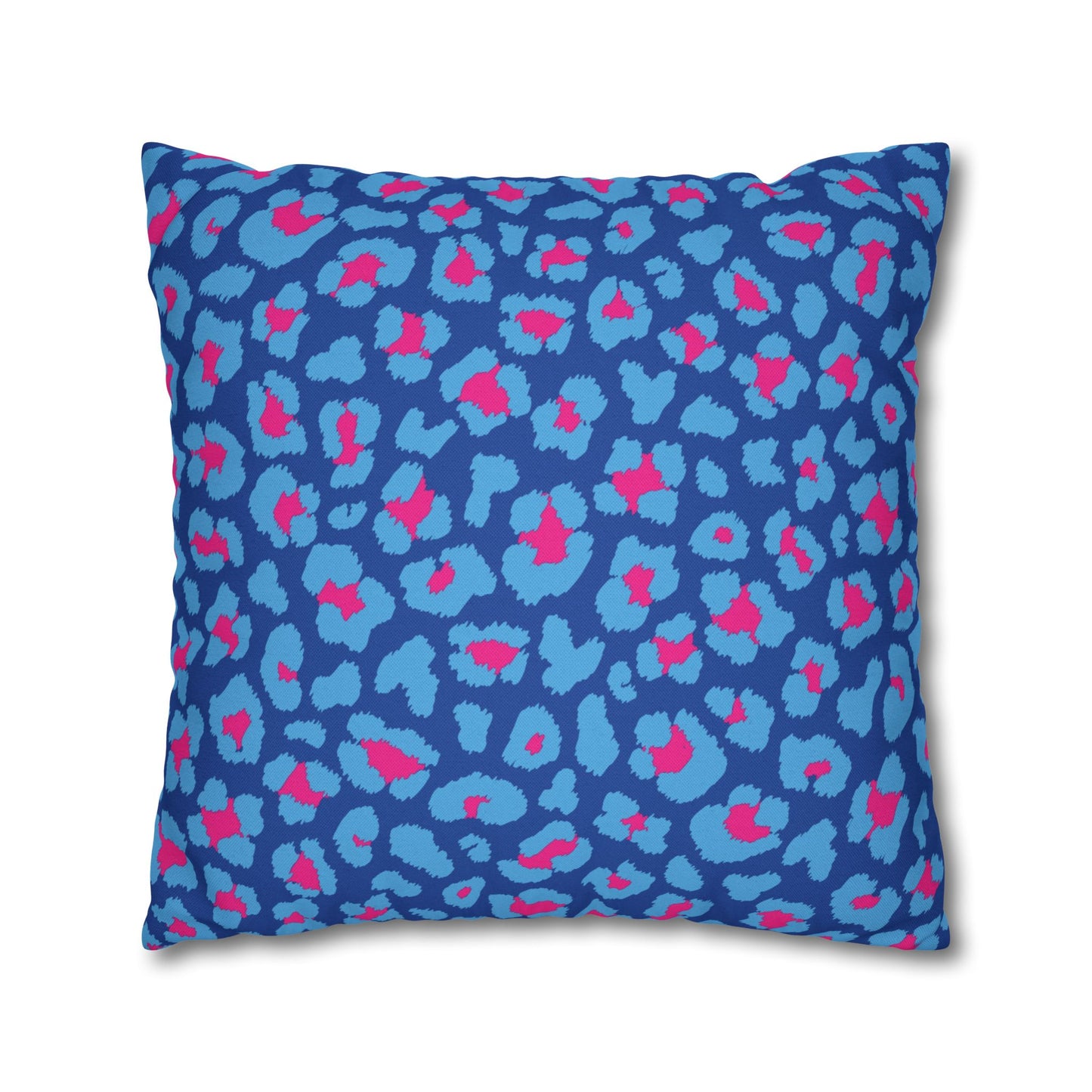 Blue's and Pink Leopard Print Pillow Cover