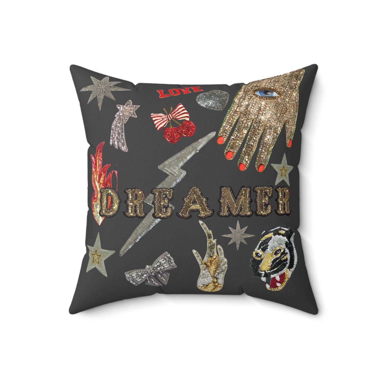 DREAMER Grey 3D Pillow