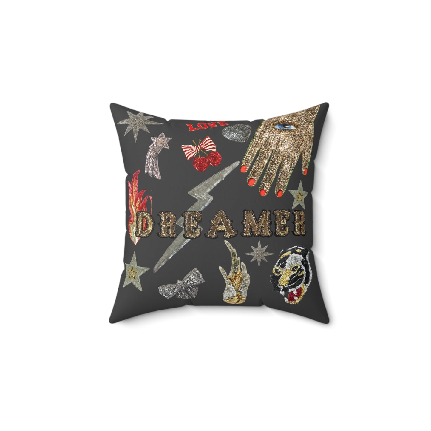 DREAMER Grey 3D Pillow