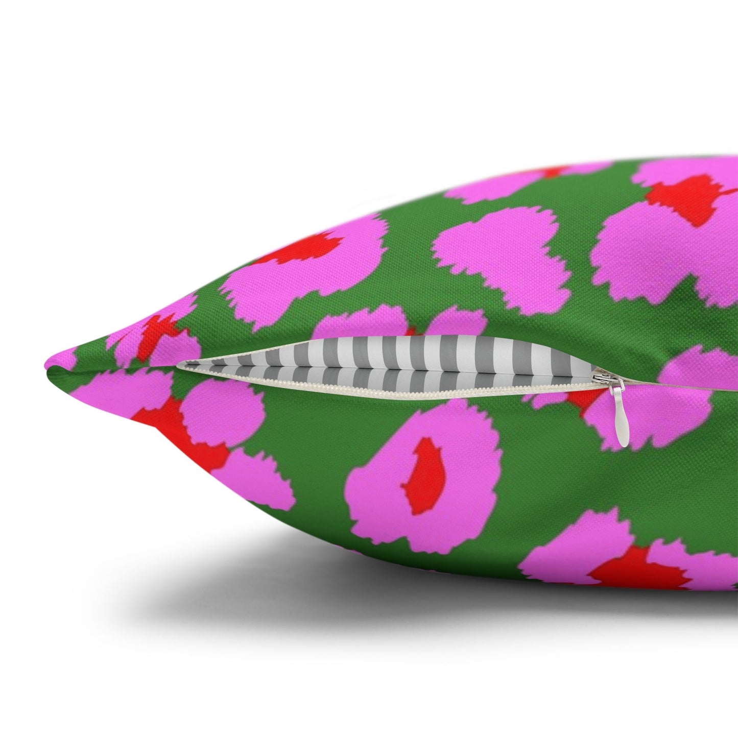 Green and Pink Leopard Print Pillow Cover