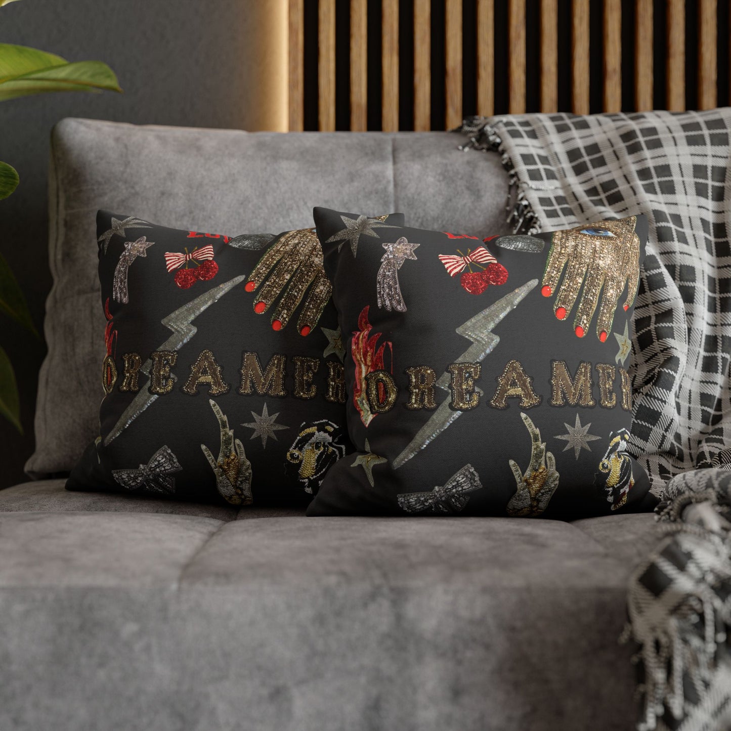DREAMER Grey 3D Pillow