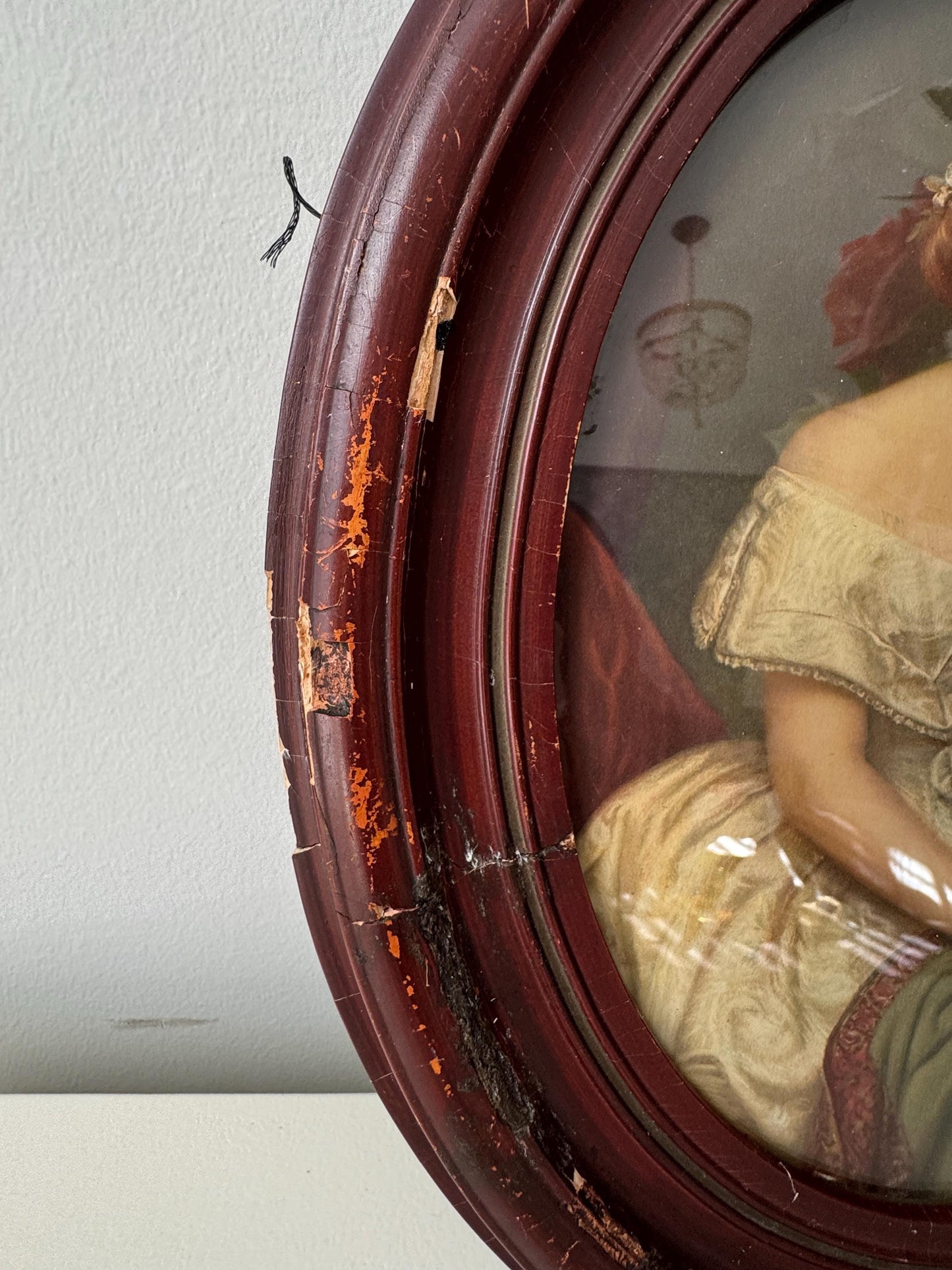 Antique Wood Oval Frame Jennie Lind Portrait Vintag, Original Wood framed print- Beautiful Victorian Woman Portrait, Collectible Oval Frame
