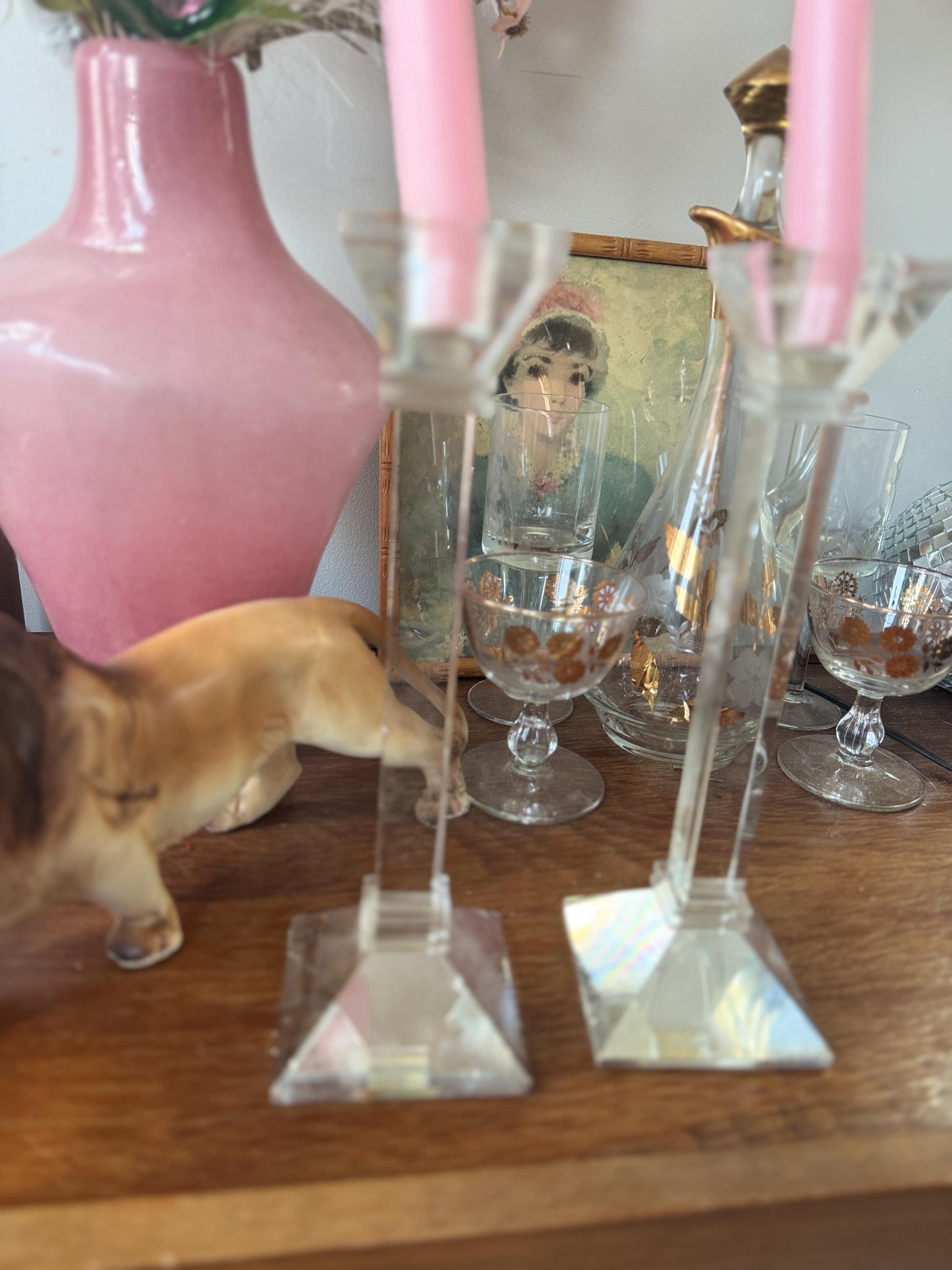 Vintage Crystal Candle Holders Candlesticks Marquis by Waterford, Set of 2
