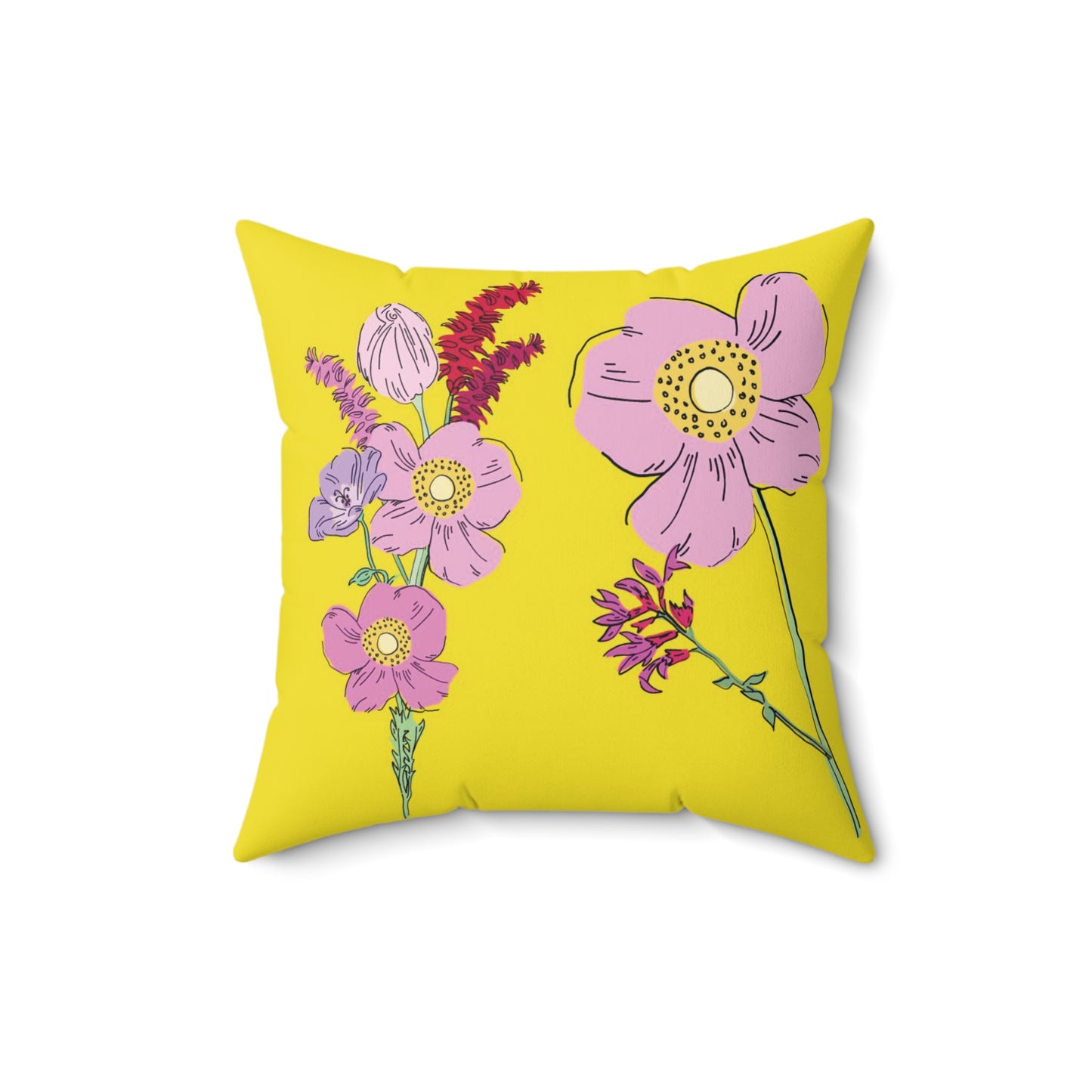 WIldflower in Sunshine Lilac Pillow