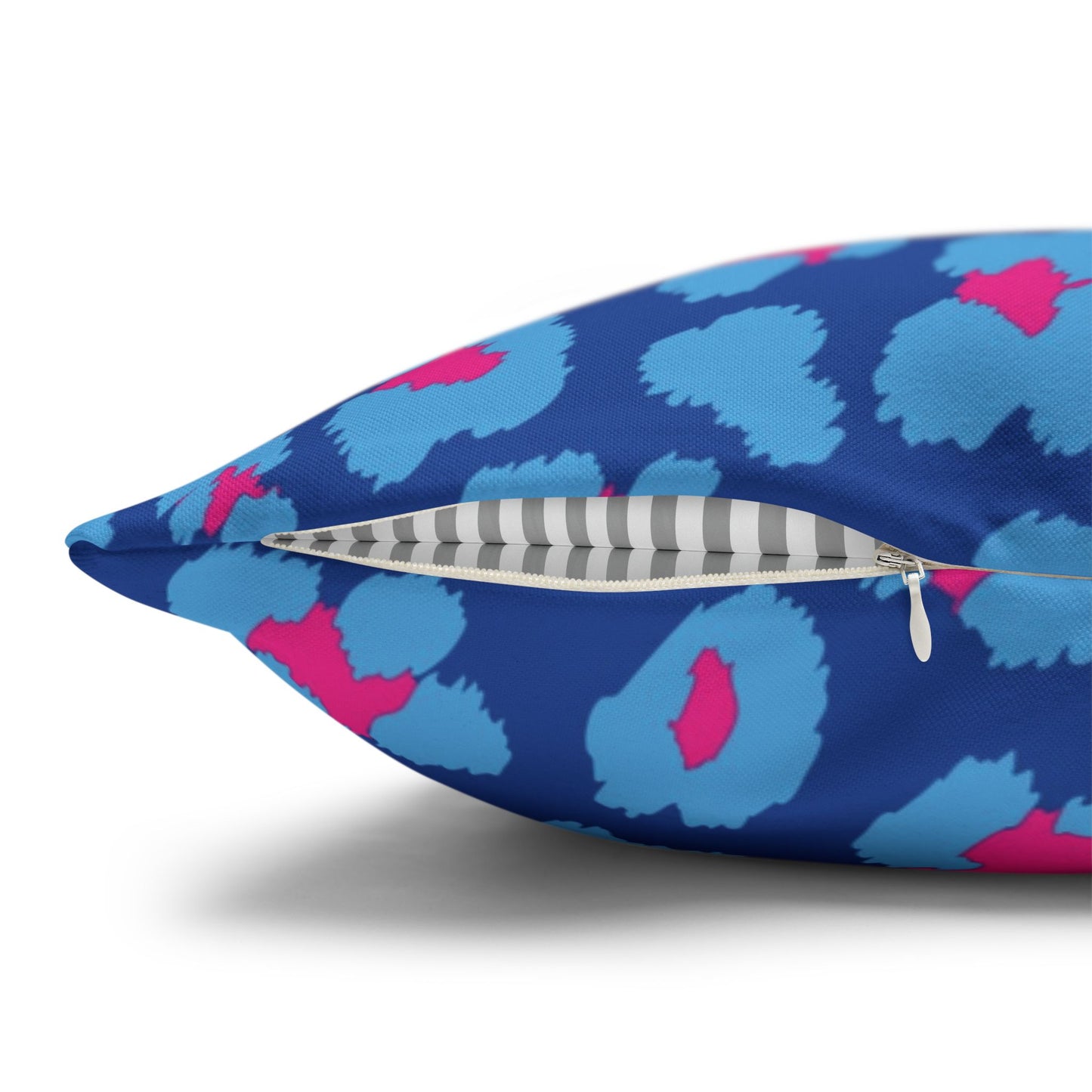 Blue's and Pink Leopard Print Pillow Cover