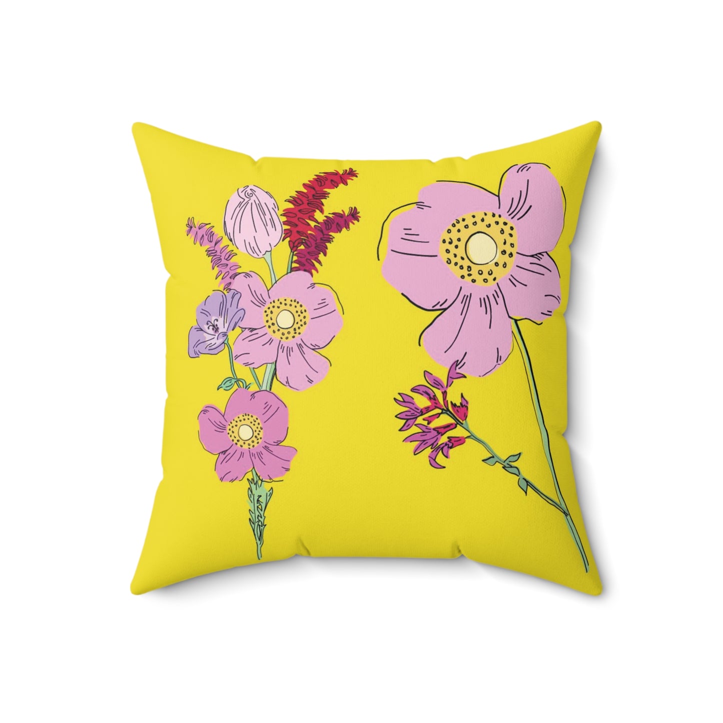 WIldflower in Sunshine Lilac Pillow