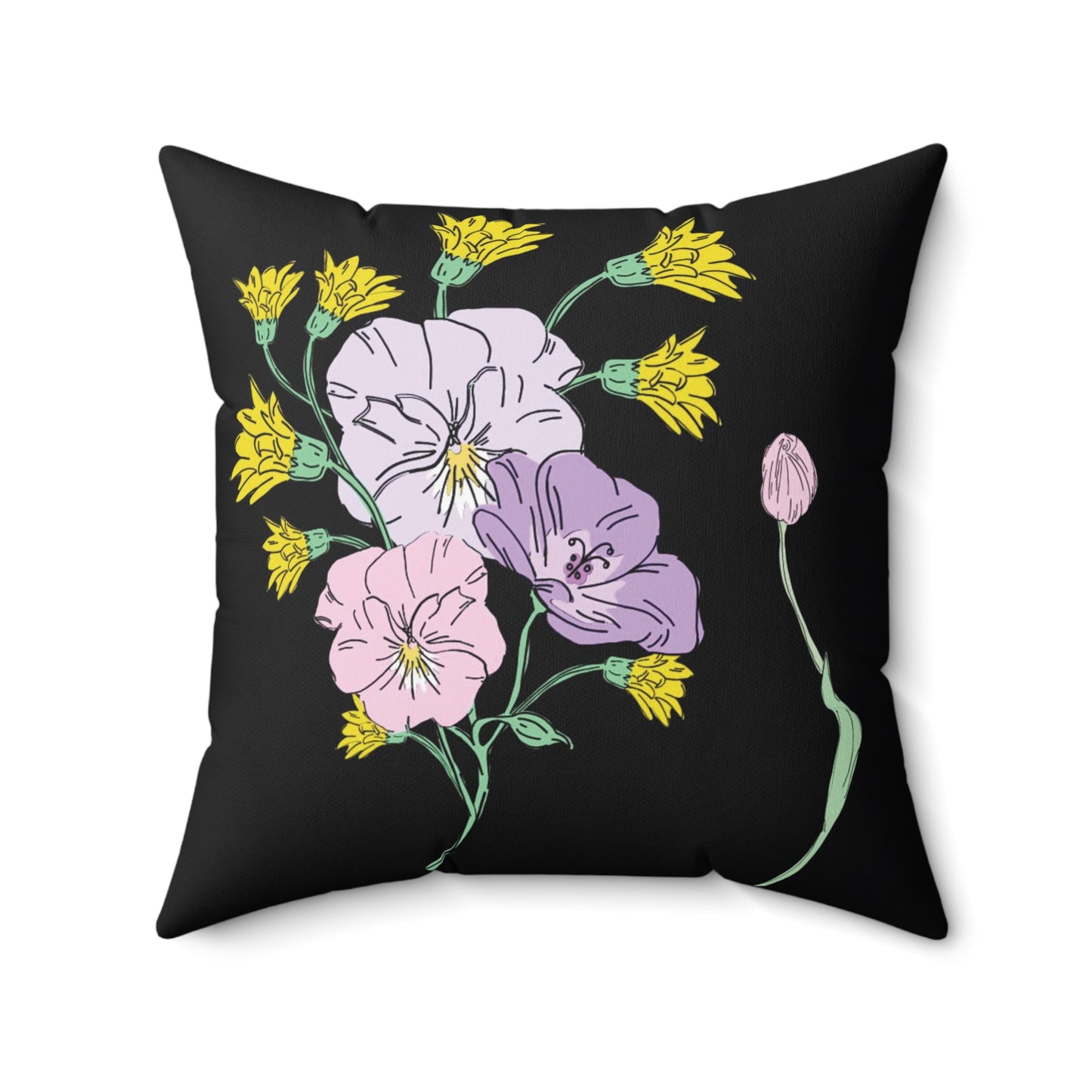 WIldflower in Midnight Pink Pillow