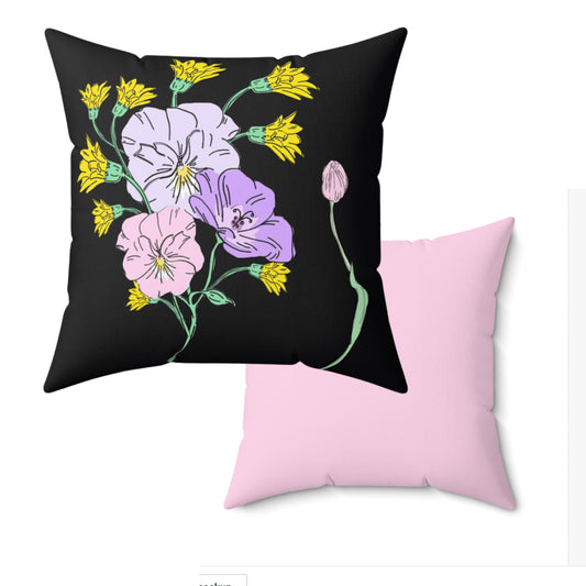 WIldflower in Midnight Pink Pillow