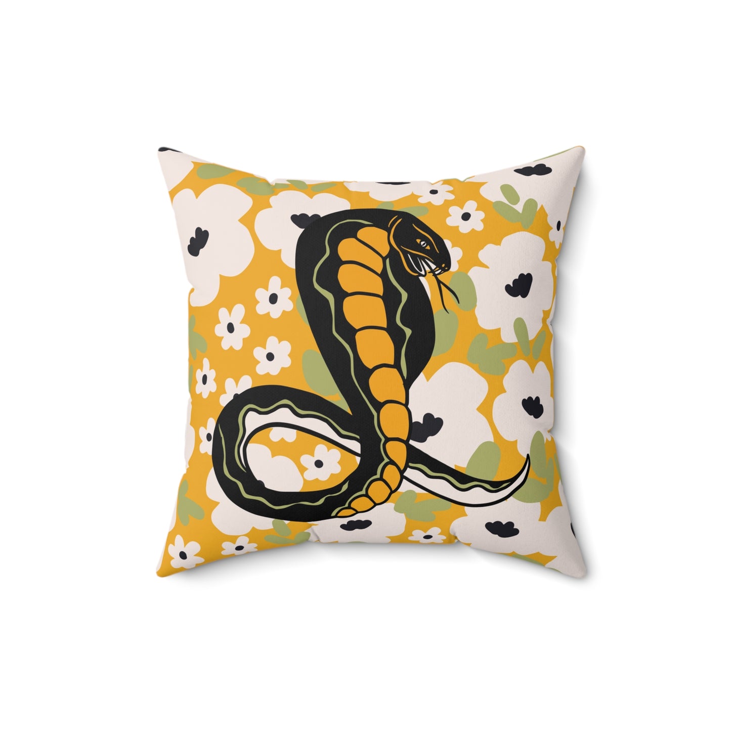 Yellow Floral Serpent Pillow