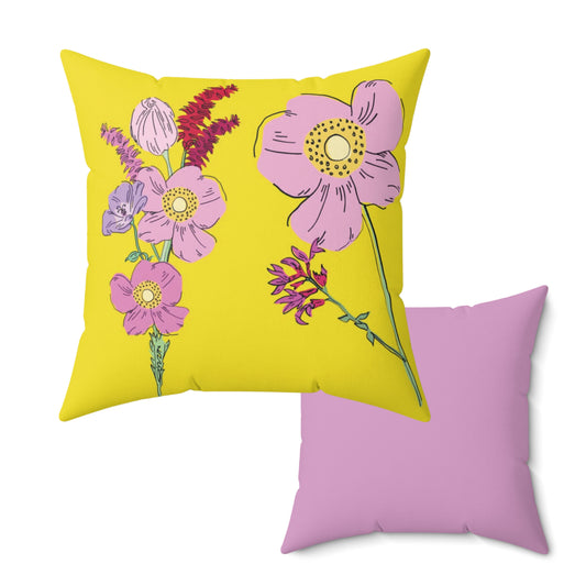 WIldflower in Sunshine Lilac Pillow