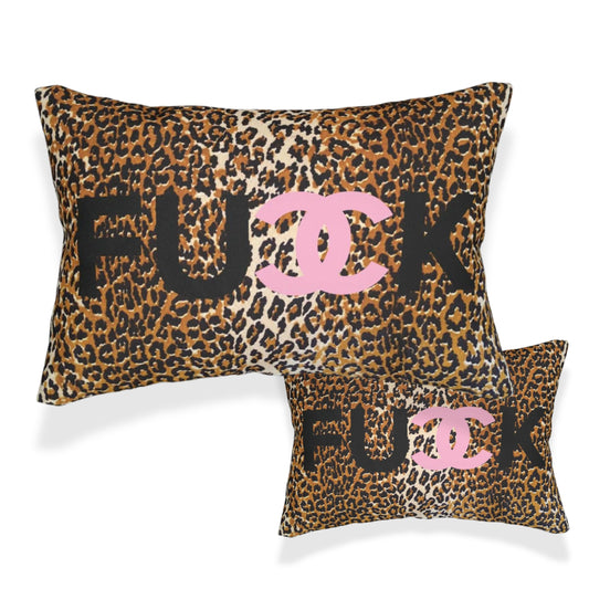 Pink FUCK Leopard Pillow