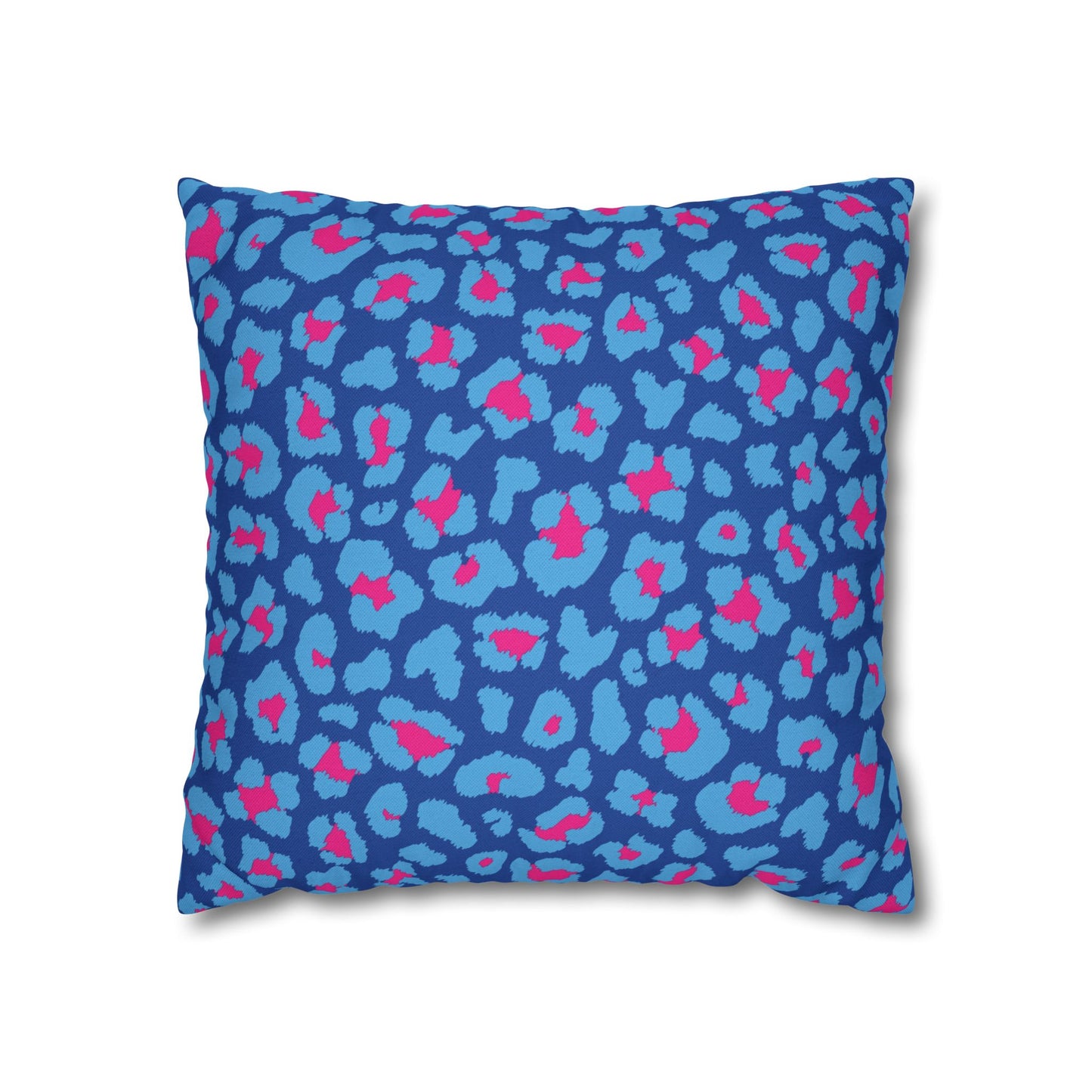 Blue's and Pink Leopard Print Pillow Cover