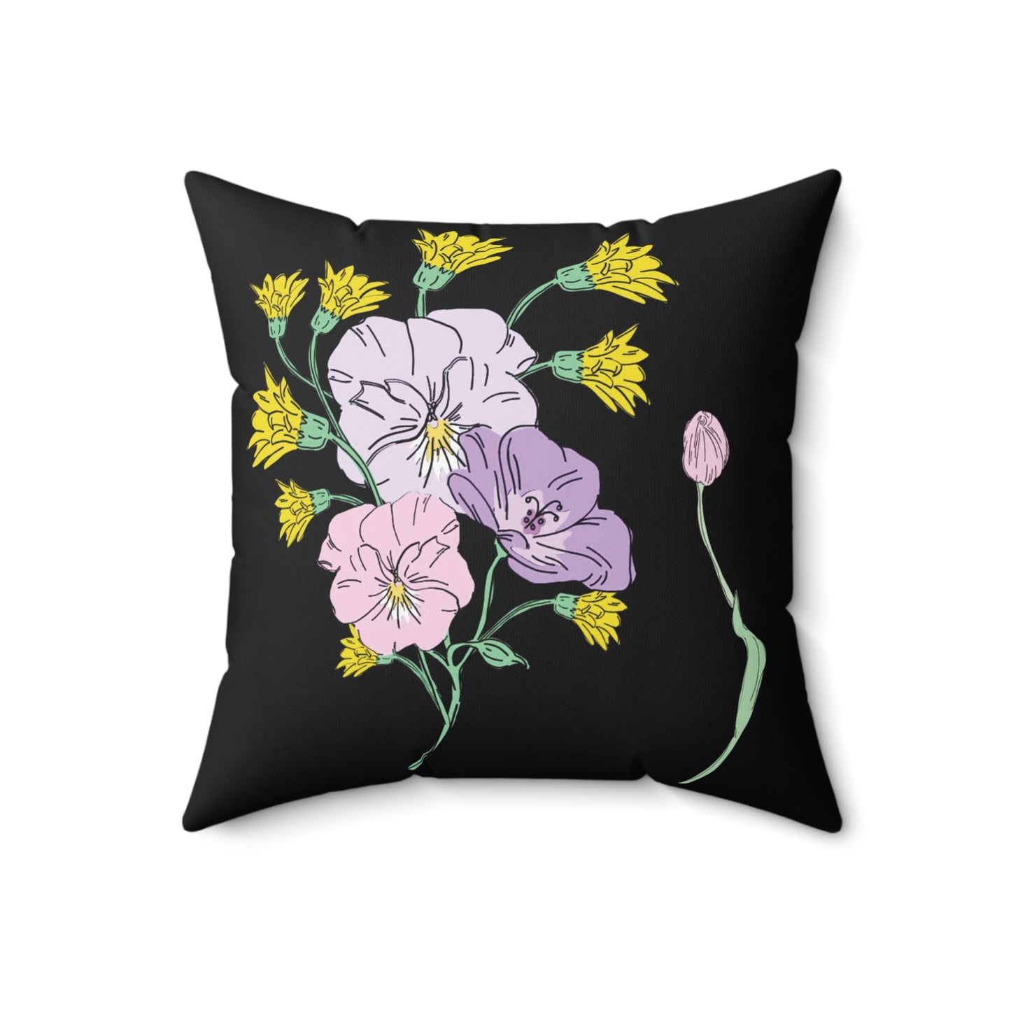 WIldflower in Midnight Pink Pillow