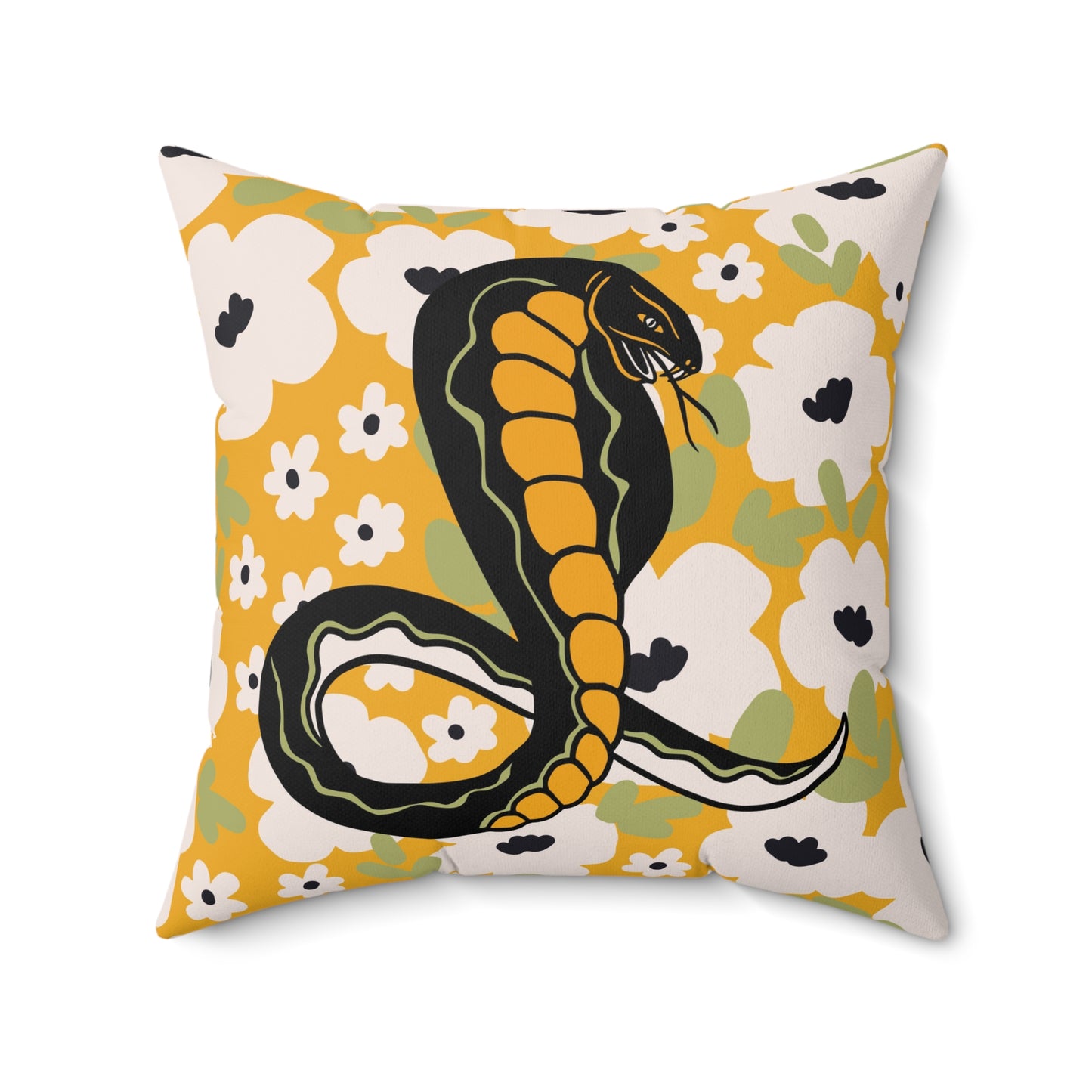 Yellow Floral Serpent Pillow