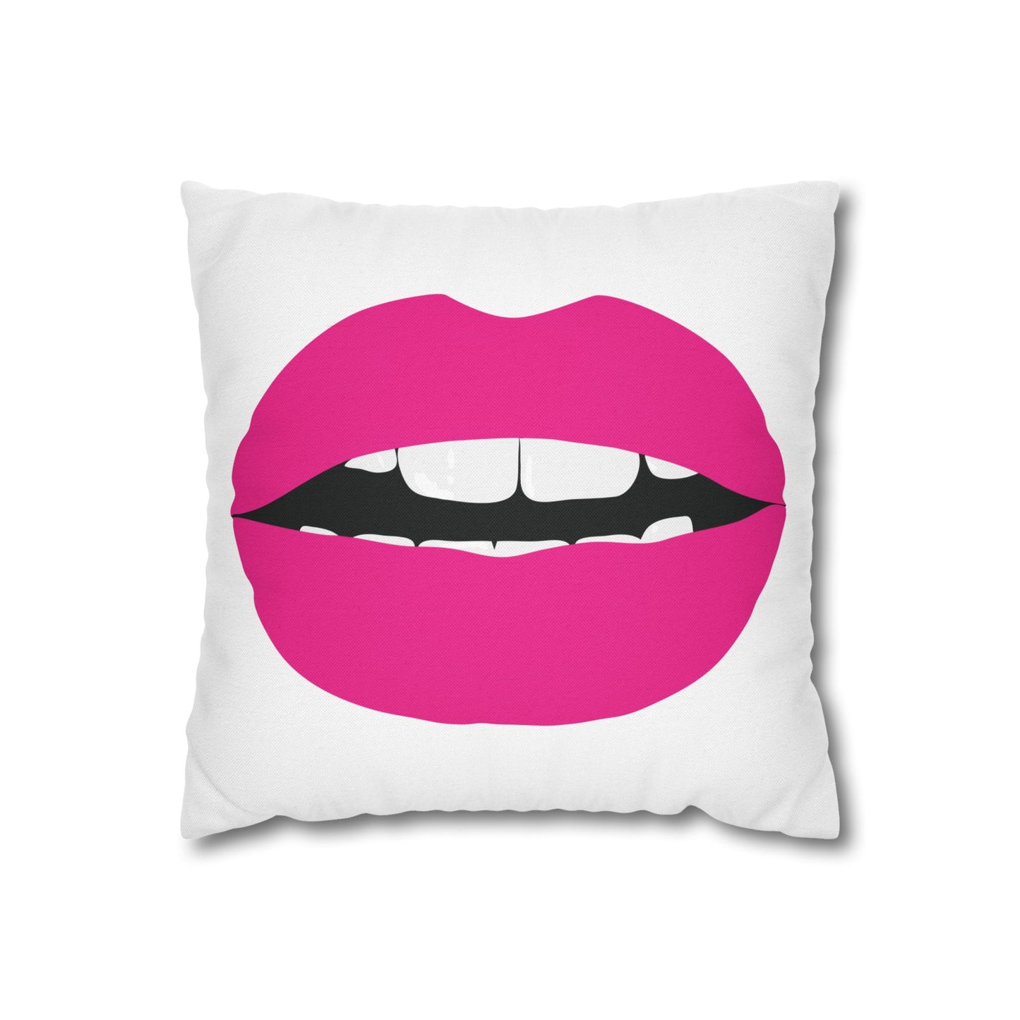 Bright Pink KISS Throw Pillow Cover