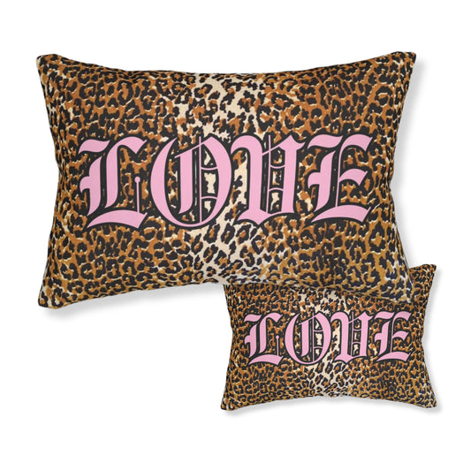 Pink Gothic LOVE Leopard Lumbar Pillow