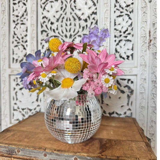 MEDIUM Forever WILDflower Disco Ball Vase 5"