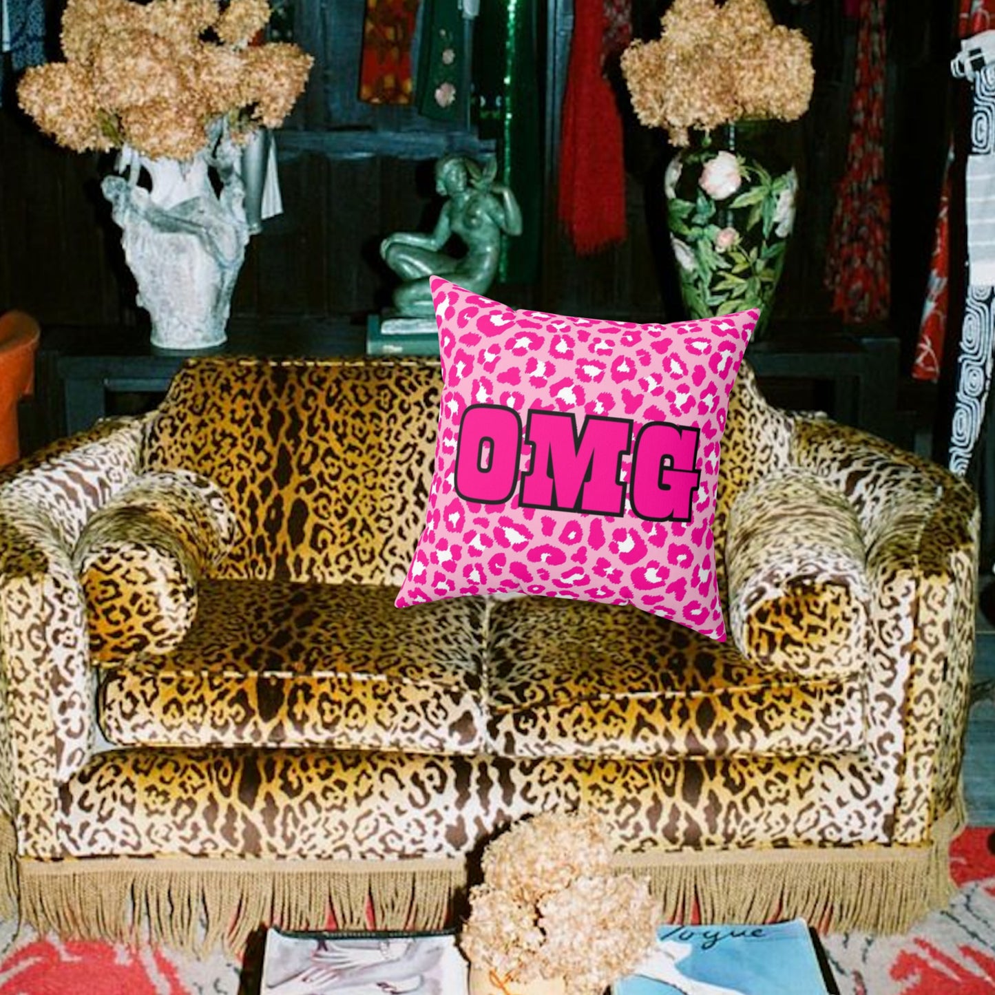 OMG Spotted Pink Pillow