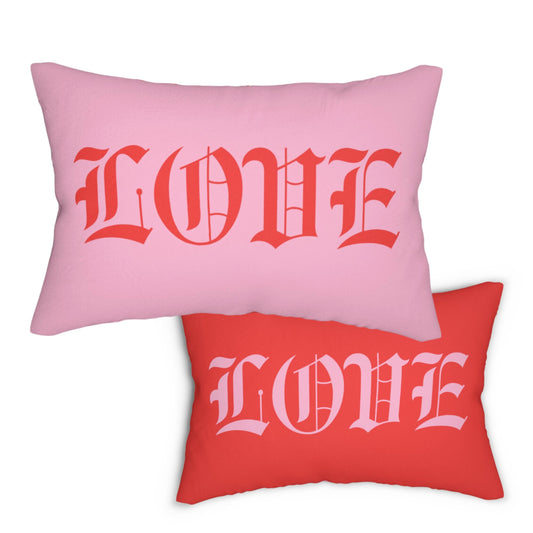 Gothic LOVE Red Pink Lumbar Pillow