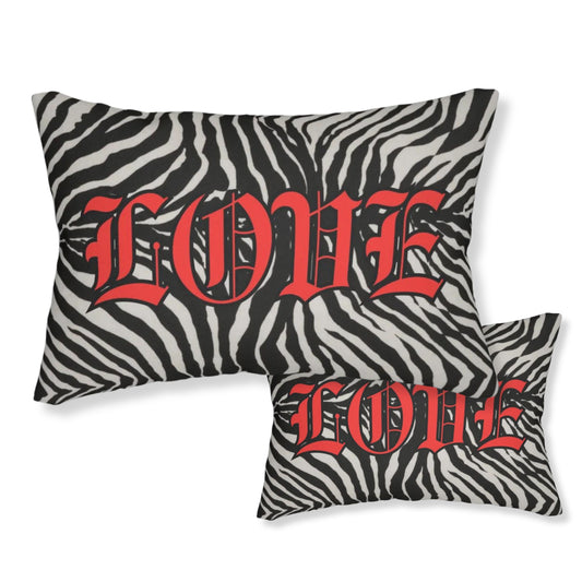 Red Gothic LOVE Zebra Lumbar Pillow