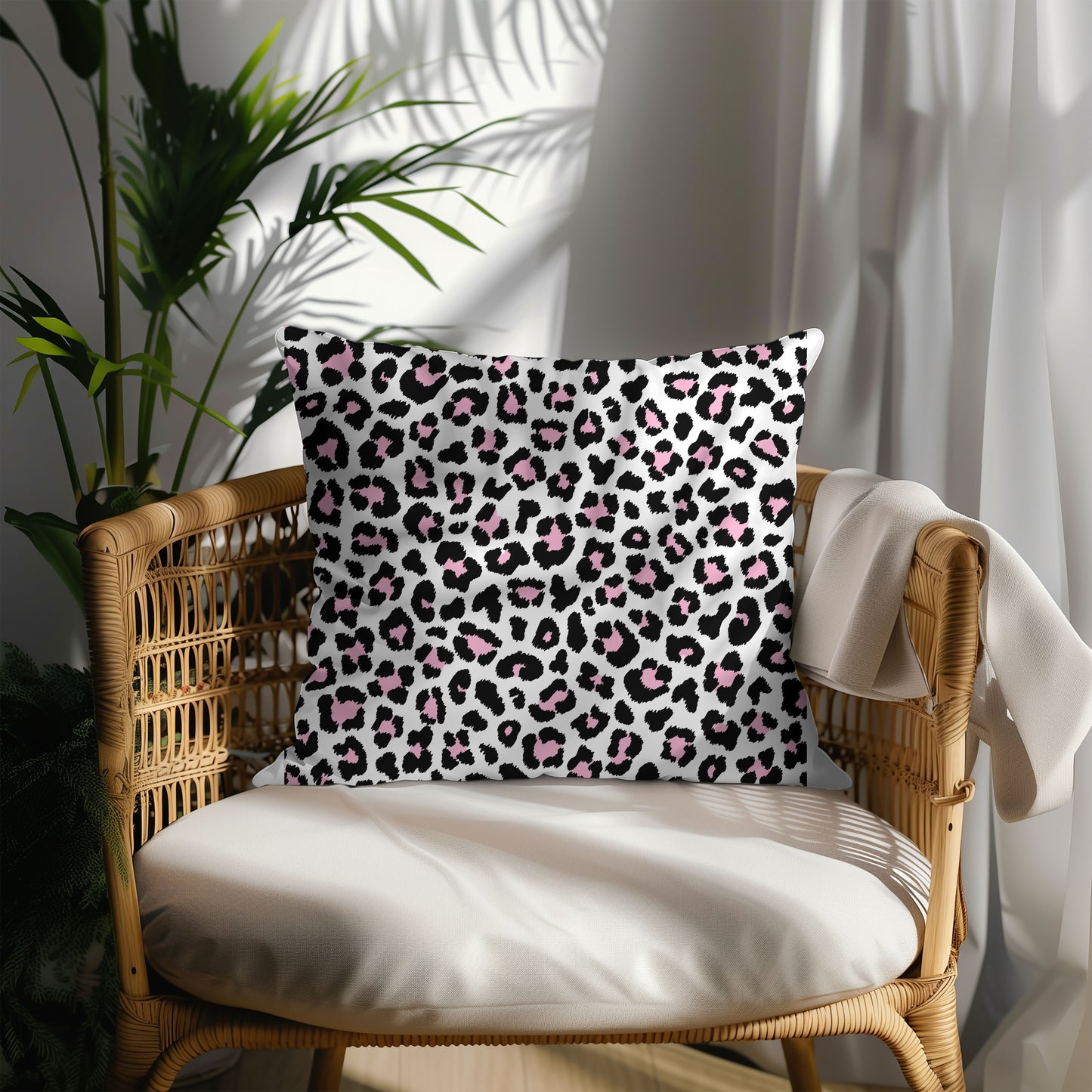 Two Sided Pink & Leopard Pillow