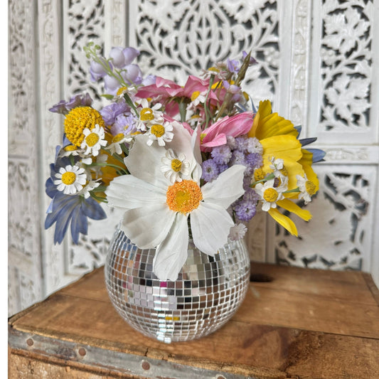 LARGE Forever WILDflower Disco Ball Vase 6"