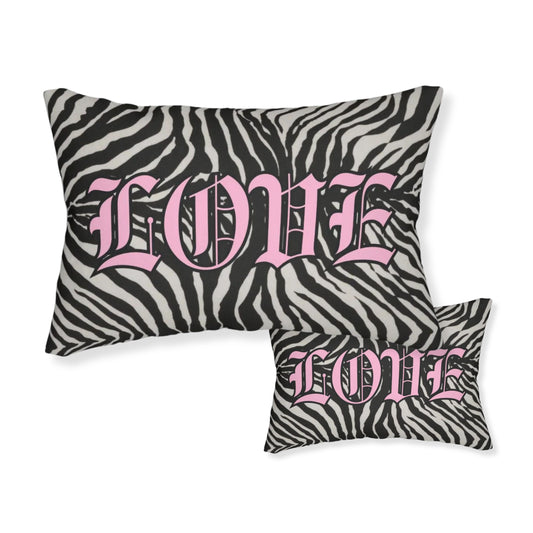 Pink Gothic LOVE Zebra Lumbar Pillow