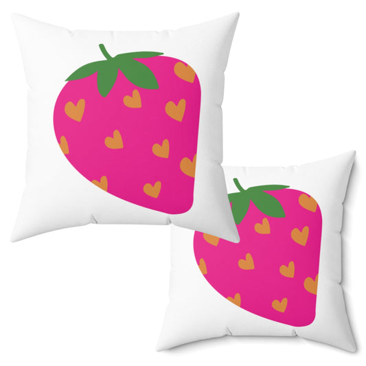 Hot Pink Pop Art Strawberry Throw Pillow