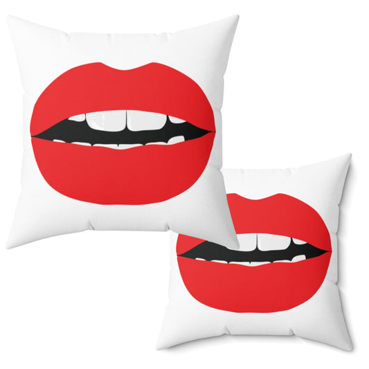 Red KISS Throw Pillow