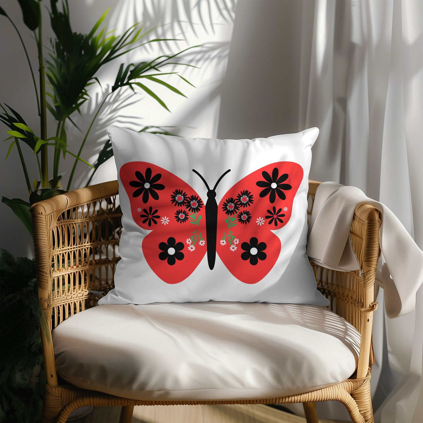 Red Butterfly Pillow