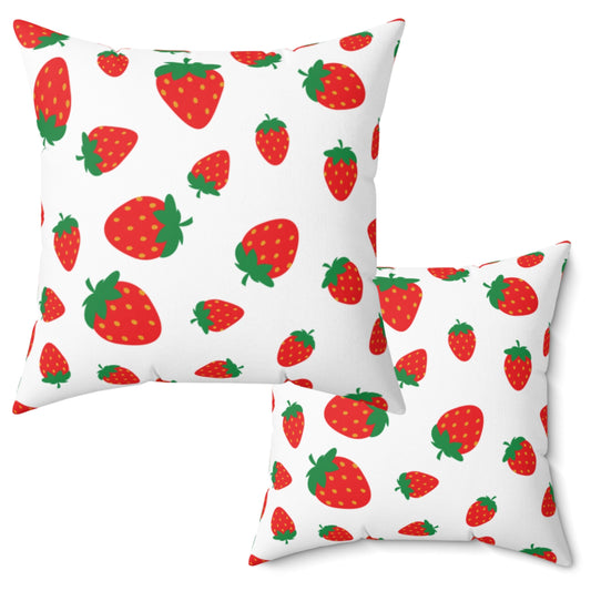 Red Strawberries Throw Pillow