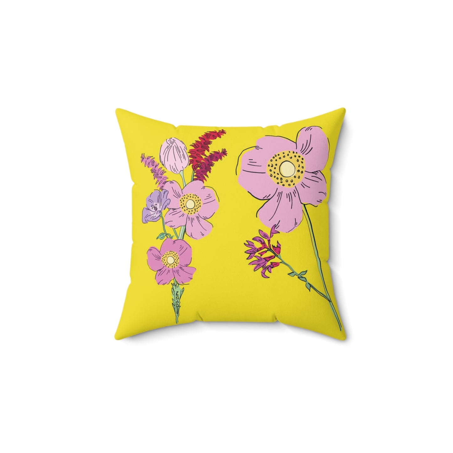 WIldflower in Sunshine Lilac Pillow